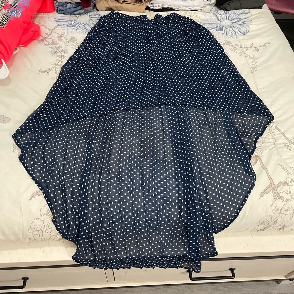 Blue and white Polk a dot skirt